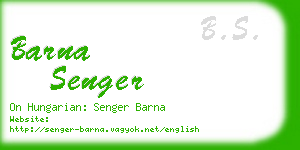 barna senger business card